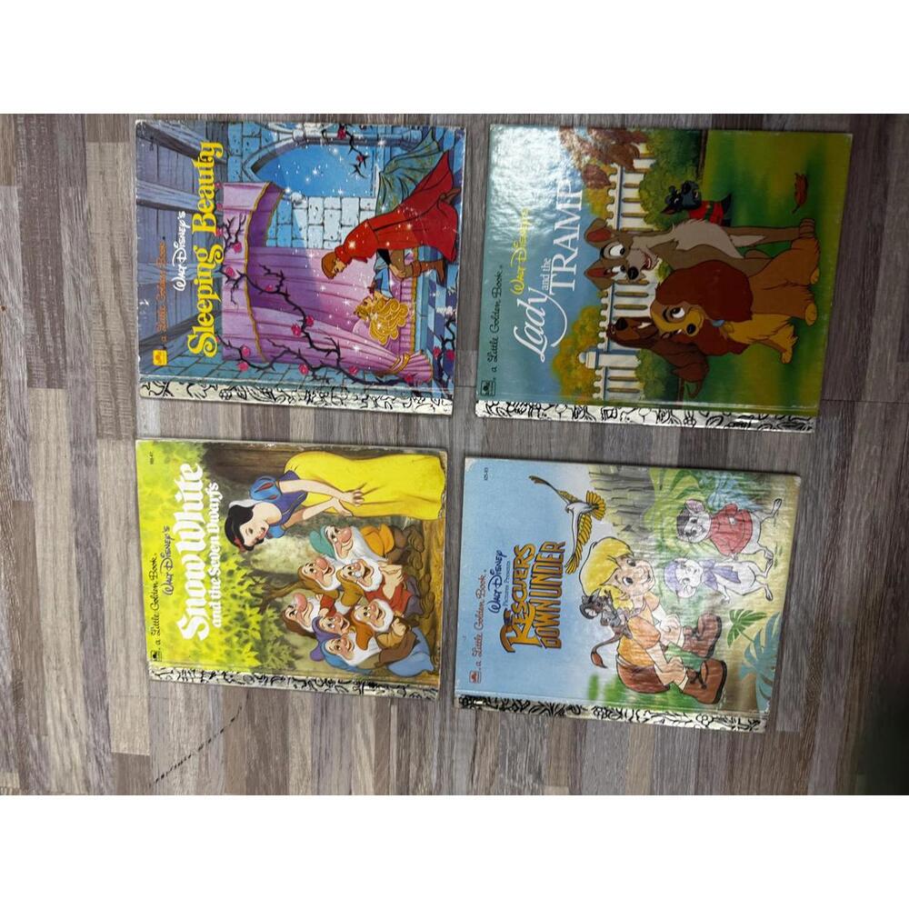 vintage disney little golden books lot‎ snow white sleeping beauty lady tramp